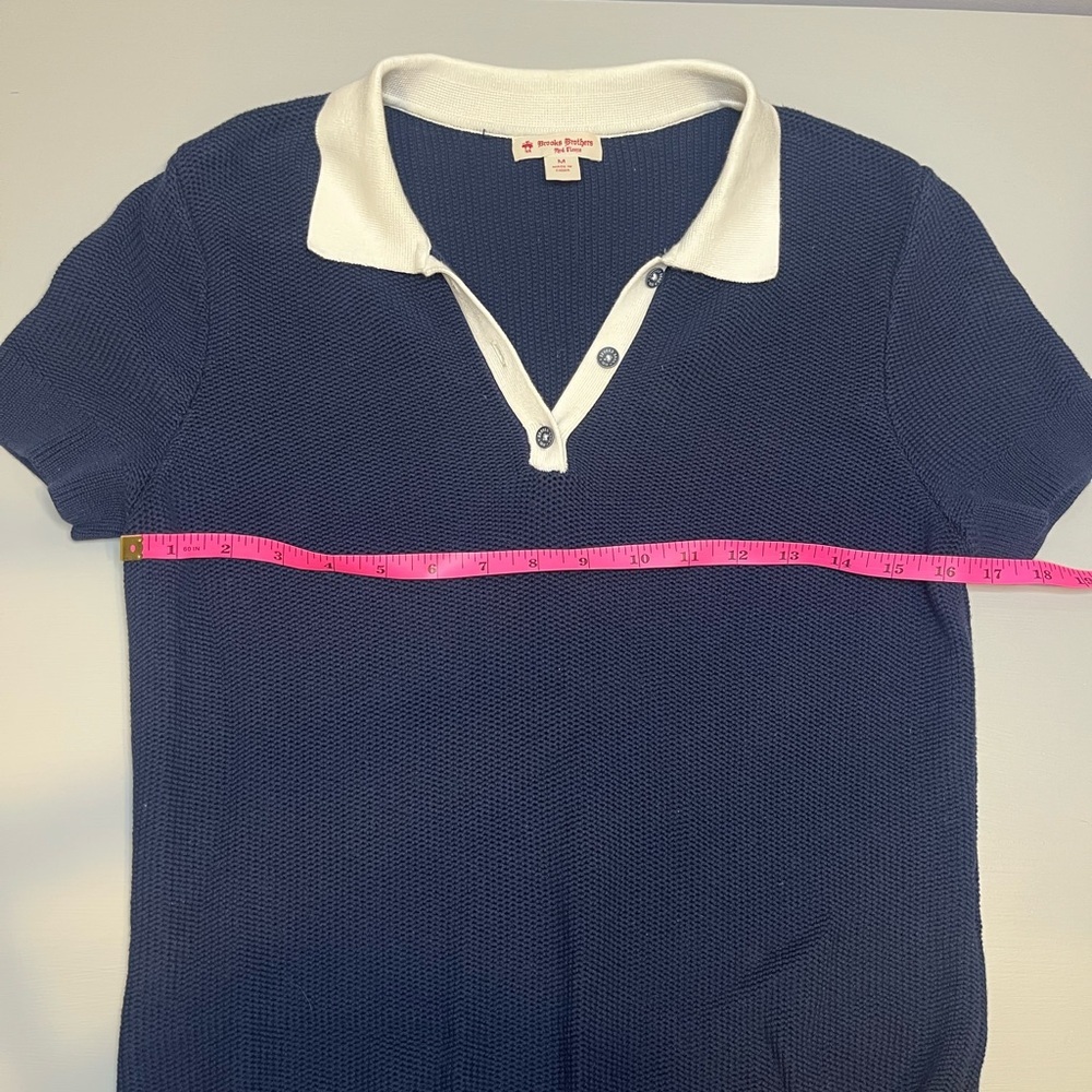 Women’s Brooks Brothers Dark Blue Knit Polo shirt- medium - Picture 5 of 6